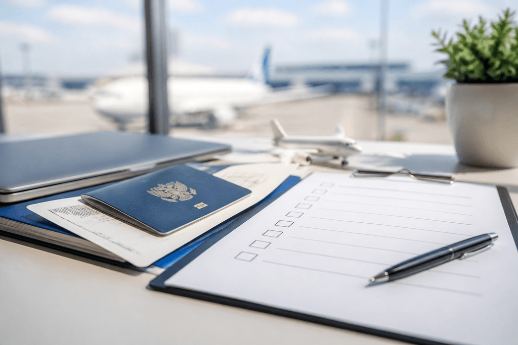 Passport and study visa documents